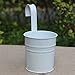 Hosaire Metal Hanging Flower Pots Tin Basket Bucket Planters Mountable Garden Patio holder Pot White