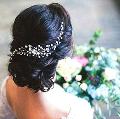 Dusenly Bride Hair Comb Bridal Hair Vine Clips Pearls Style Hair Clips Wedding Hair Accessories