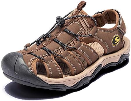 Mens Sports Beach Sandals Trekking Walking Hiking Summer Casual Outdoor Athletic Shoes Closed Toe with Adjustable Strap Blue Black Brown 6-11