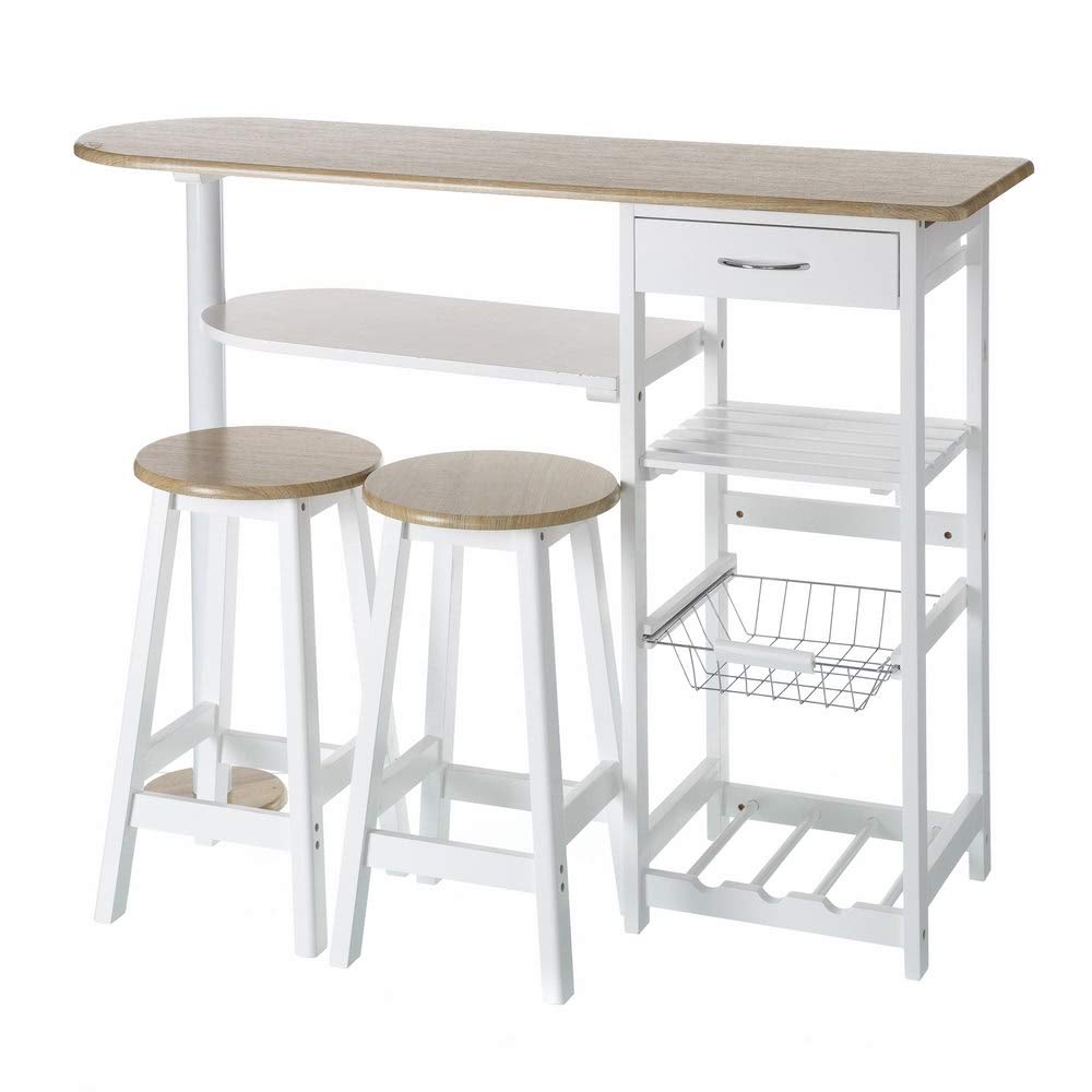 Mesa Para Cocina De Bar Moderna De Madera Blanca Basic LOLAhome