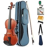 Eastar EVA-1 Solid 1/4 Natural Violin Set For Kid Beginner Student with Hard Case, Rosin, Shoulder Rest, Bow, Clip-on Tuner and Extra Strings