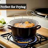 Premier 5 Litre Deep Fryer with Pyrex Lid Black Enamel on Steel 33x27x16cm view 2