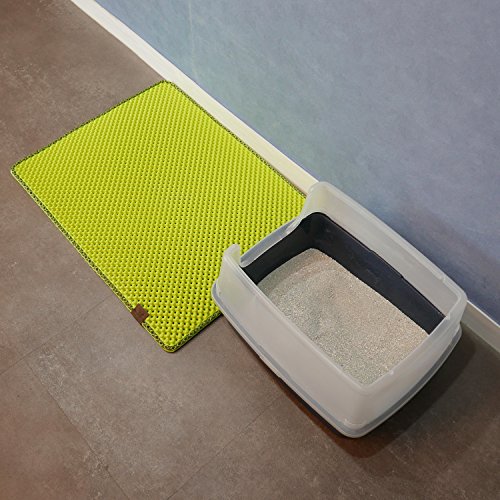 BlackHole Litter Mat Blackhole Cat Litter Mat - Large Size Rectangular 30" X 23" (Green) ...