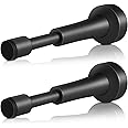 2PCS Matte Black Door Stop for Wall, Spring Door Stoppers for Bottom of Door- 4.33 Inch Heavy Duty Aluminum Door Stopper, Silicone Tip Doorstops for Inside Door, Screw & Adhesive Installation
