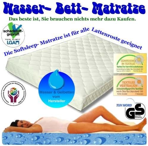 Waterbed mattress & LEEP For Warning Sign 140 x 200 cm Water Water Mattress Sprung Slatted Base