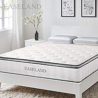 EASELAND Twin-XL Mattress, 12" Independently Encased Coils Hybrid Mattress Pillowtop Innerspring Mattress