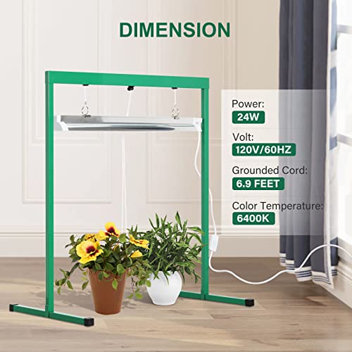 iPower GLT5XX2 24W 2 Feet T5 Fluorescent Grow Light System with Stand