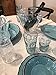 Le Cadeaux Allegra Turquoise Dinner Plates, Accent Plates & Cereal Bowls 12-Piece Dinnerware Set (Service for four)
