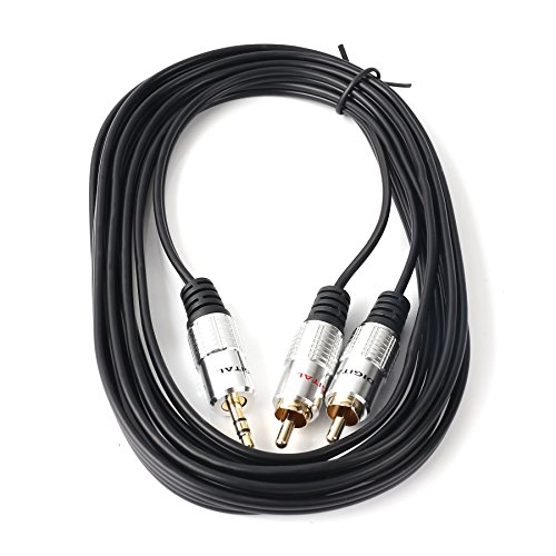 SiYear Mini jack 3.5mm Male to 2 RCA Male Audio Cable Left / Right Stereo Wire Cord , Y Splitter Adapter , AUX Auxiliary Headphone Jack Converter,RCA Phono Dual Phono Plug(3M)