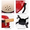 TUSY-Ceramic-Griller-Charcoal-Grill-Advanced-Portable-Red-12-Inch-Foldable-Barbecue-Grilling-Charcoal-Oven-with-Digital-Thermometer