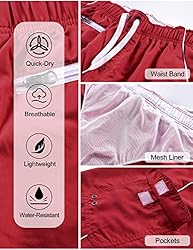 unitop Men's Lightweight Quick Dry Swim Trunks Red