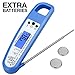 Meat Thermometer, Digital Instant Read Food Thermometer with Splash Proof Body and Backlight Display for Kitchen Cooking, Grilling, and Barbecue, with 2 EXTRA Batteries