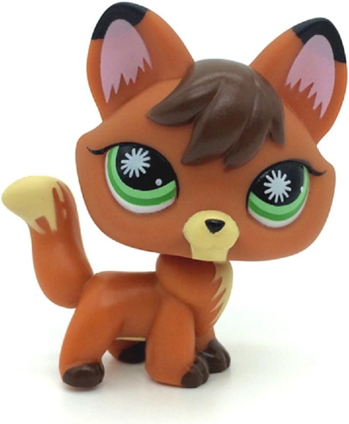 kenven Littlest Pet Shop #807 Orange Redish Brown Firefox Fox Green Eyes Dog LPS