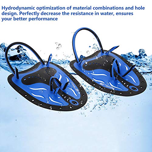 Hand Paddles,Professional Swim Training Paddles Adjustable Diving Training Hand Fin Flippers Flat Paddles Swimming Training Aid for Men Women Children(#4)