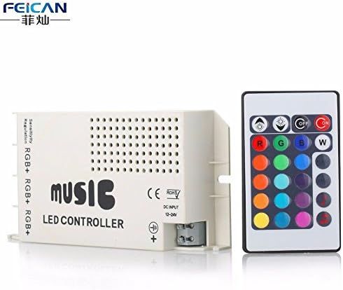 eTopxizuTM IR Music Controller 60 Watt 3 Ports With Remote for Color Changing LEDs,3322RGB