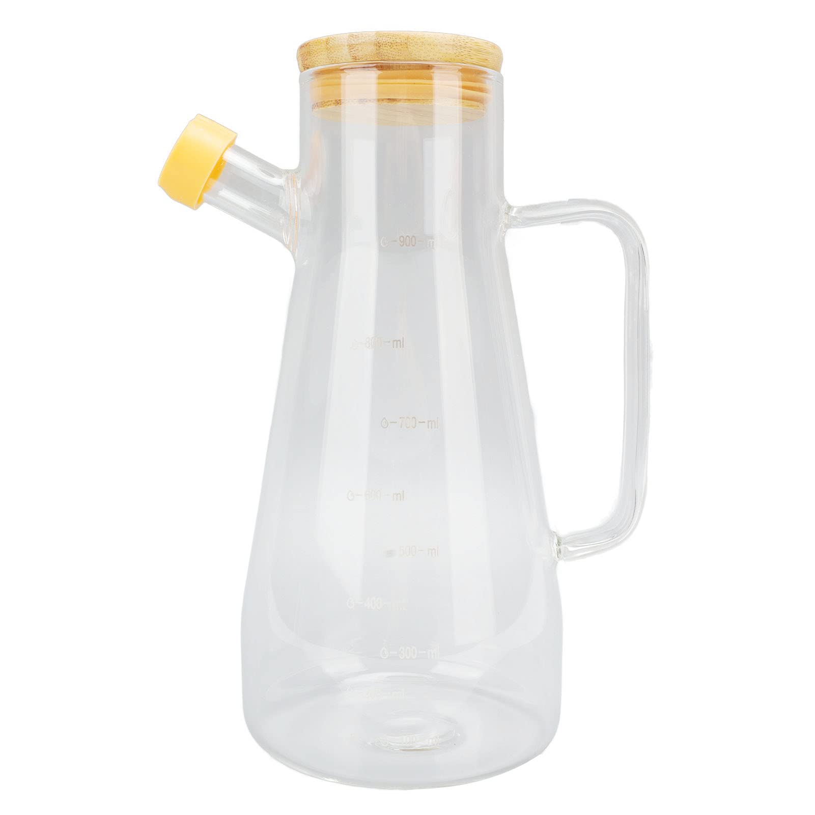 Glass Olive Oil Dispenser, Oil and Vinegar Dispenser Set with Clear Scale, Dustproof and Leakproof, High Borosilicate Glass Oil Bottle (900ML)