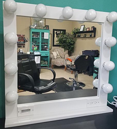 White 32 X 28 Lighted Hollywood style Glamour vanity mirror