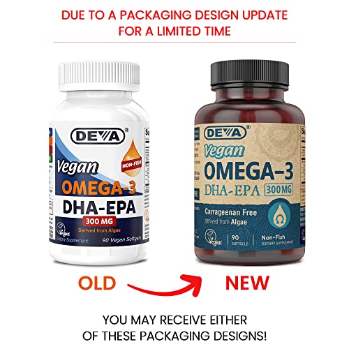 DEVA Vegan Omega3 DHA EPA Supplement OncePerDay Softgel 300 MG