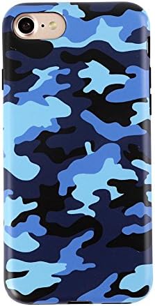 Blue Camo iPhone 7 Case Cover by Velvet Caviar, Slim Soft Flexible TPU silicon