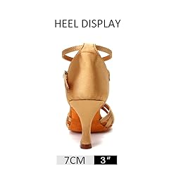 DKZSYIM Women's Satin Latin Dance Shoes