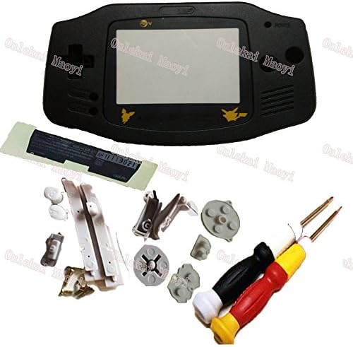 Hot Arrival Full Set Black Color For GBA Gaemboy Advance Shell Limited Version Plastic Screen Lens For Gameboy Advance With Screwdrivers