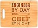 Engineering Gift Engineer By Day Chef By Night STEM Math Decorative Rectangle Shaped Wood Cutting Board