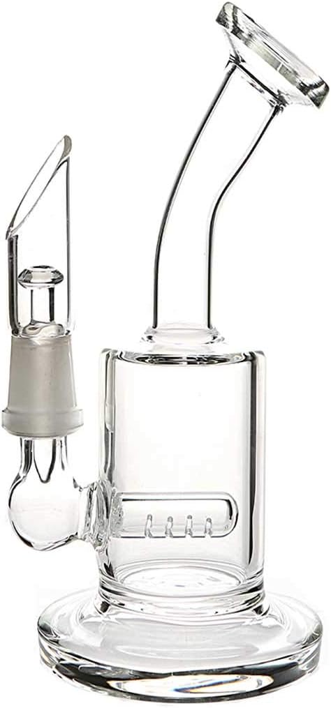 White6 Glass Bong Transparent Water Pipes Smoking 13cm Tall 14.5mm Joint