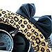 Zone Tech Plush Velour Shaded Cheetah Vehicle Steering Wheel Cover Soft Feel Animal Print Universal Fit Attractive Slip On Car Wheel Protector