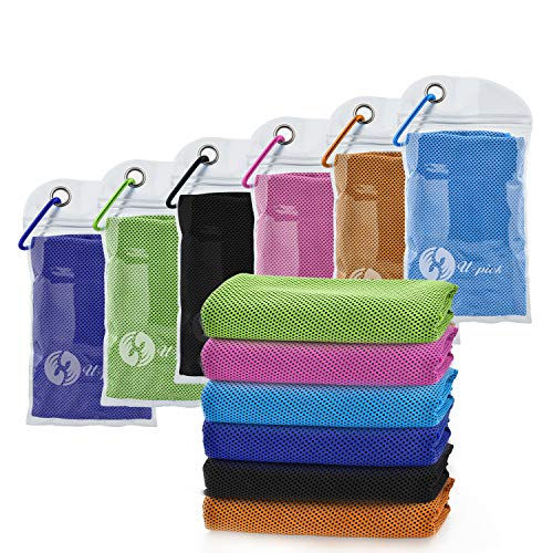 U-pick [6 Packs] [4 Packs] Cooling Towel (40″x 12″),Ice Towel,Microfiber Towel,Soft Breathable Chilly Towel for Yoga,Sport,Gym,Workout,Camping,Fitness, Running,Workout & More Activities