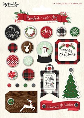 My Mind's Eye Comfort and Joy Decorative Brads Embellishments