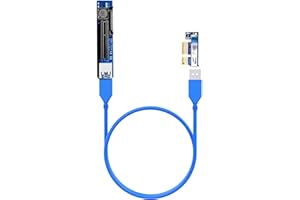 GLOTRENDS UEX103 600mm PCIe 3.0 X1 to X4 Riser Cable (PCIe 3.0 X1 Bandwidth) for PCIe WiFi Card, M.2 PCIe Card, Firewire Card