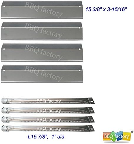 bbq factory® Replacement Brinkmann 810-8410 Gas Grill Stainless Steel Burners, Stainless Steel Heat Plates