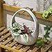 NCYP 6.3 inches White Hanging Ceramic Planter Modern Vintage Indoor Outdoor Vertical Garden Wall Decor Flower Pot Cute Container Display Holder for Succulent Air Plants, No Plants Included