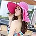 30th floor Women's Summer Wide Brim Beach Hats Sexy Chapeau Large Floppy Sun Caps (Fuchsia)