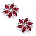 ELEGANTPARK AJ Shoes Dress Hat Accessories Fashion Rhinestones Crystal Shoe Clips 2 Pcs Red