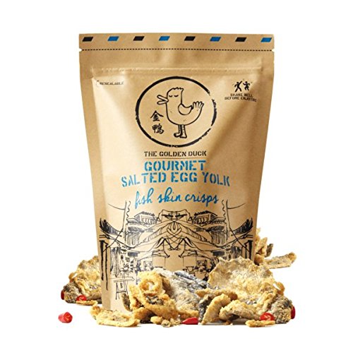 THE GOLDEN DUCK GOURMET SALTED EGG YOLK FISH SKIN CRISPS CHIPS 125g