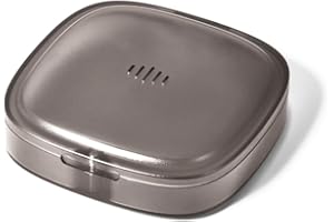 MAOBULI Transparent Slim Retainer Case with Magnetic Closure, Stylish Small Aligner Case Fits in Pocket, Compact Night Guard Case with Air Vent Holes, Travel Retainer Holder Compatible with Invisalign (Grey)