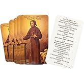 Westmon Works St Francis Holy Card Bulk Pack Catholic Patron Saint from Assisi Prayer Cards with Prayer for Peace Made in the USA, Set of 10