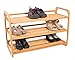 BirdRock Home 3-Tier Bamboo Shoe Rack | Environmentally Friendly | Fits 9-12 Shoes
