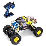 Theefun 2.4GHz 4WD RC Graffiti Rock Crawler with Lights Dual Motors Rechargeable 1:16 Scale Monster Truck Off-Road RC Car (Vary in Doodle Style)
