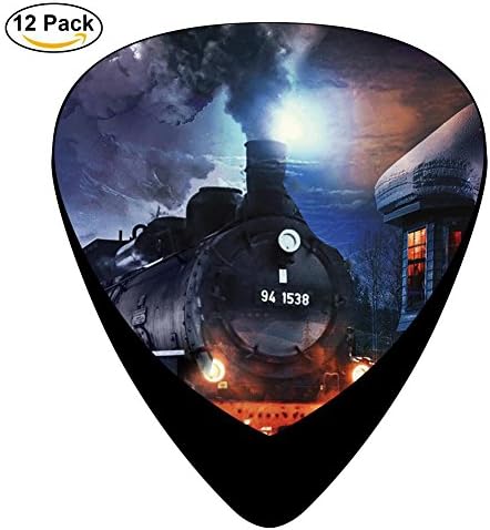 Drive Train Celluloid Guitar Picks 12 Pack Includes Thin,Medium,Heavy Gauges For Electric Acoustic Guitar