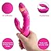 ZEMALIA Delia Rabbit Vibrator Rechargable G-Spot Clitoris Stimulator Waterproof Dildo Body-Safe Silicone Vagina Vibrating Heating Fuction Masturbator 10 Modes Red
