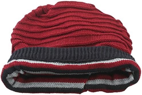 Aoneitem Slouchy Beanie Hat,Winter Scarf ChunkyKnit Baggy Cap(Purplish Red)