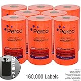 Flou. Red Pricing Labels for Monarch 1131 Pricing Gun - 8 Sleeve, 160,000 Price Gun Labels - with Bonus Ink Rolls