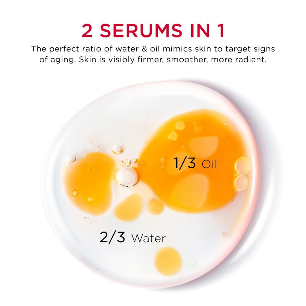 Clarins Double Serum Light | Anti Aging | Visibly Firms, Smoothes & Boosts Radiance in 7 Days* | 21 Plant Ingredients | Turmeric | Lighter Texture | Great for Oily Skin and Humid Climates
