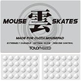 TALONGAMES 48 Dot Mouse Skates Feet Universal for Cloth Mousepads, 6mm, High Durability, Lasting Performance, Low Noise,Curved Edge, High Speed (雲 Kumo Series, White)