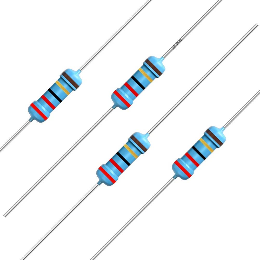 Photo 1 of California JOS 100pcs 22 ohm Resistor 1/2w (0.5Watt) ±1% Tolerance Metal Film Fixed Resistor, Multiple Values of Resistance Optional(22 ohm, 22 R, 22 ?)