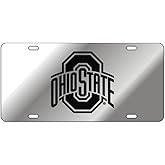 Craftique Ohio State Mirror Laser Cut License Plate - Black Logo