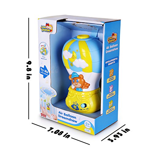 Happkid Baby Crib Soother Baby Soother for Sleep, Air Balloon Light Soothe with Colored Projector and Melodies