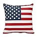 Cateyes Polyester Patriotic American Flag Red White Blue Throw Pillow Covers(16 x 16 Inches)